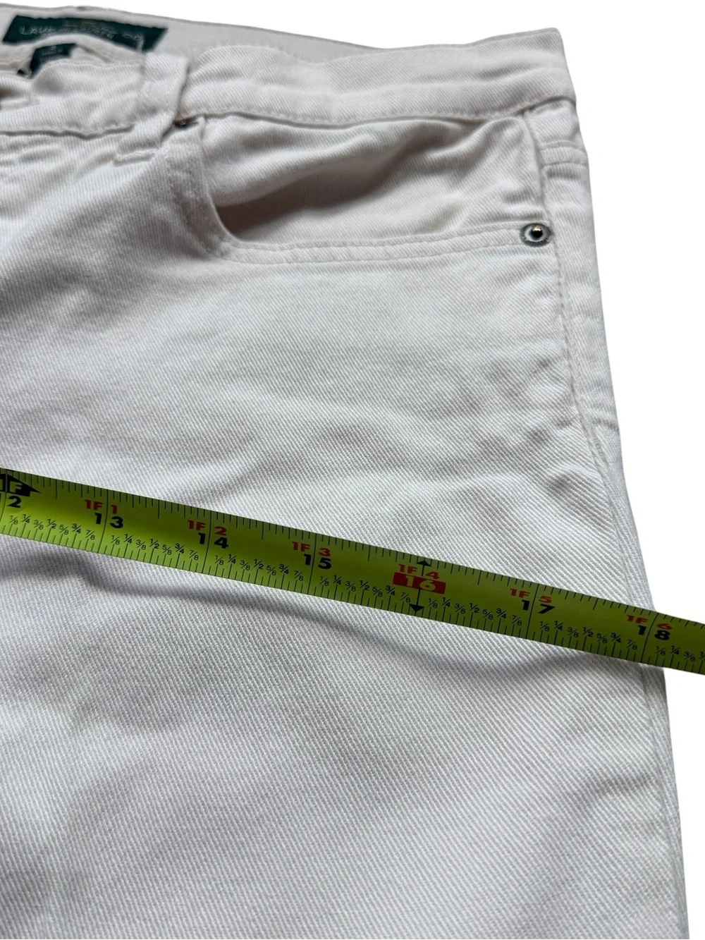 Lauren Ralph Lauren White Straight Leg Jeans Size 8 Minimalist Coastal Mom Denim